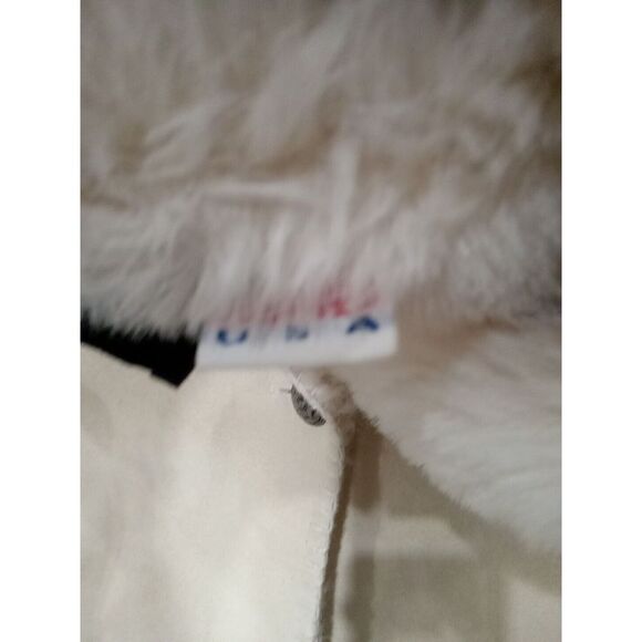 Vintage Andrea Faye Vest Womens Large Tan Vegan Faux Fur Made in USA - Picture 7 of 10